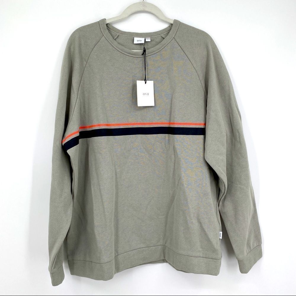 Onia Men’s Sweatshirt Dave Raglan Stripe Size XXL